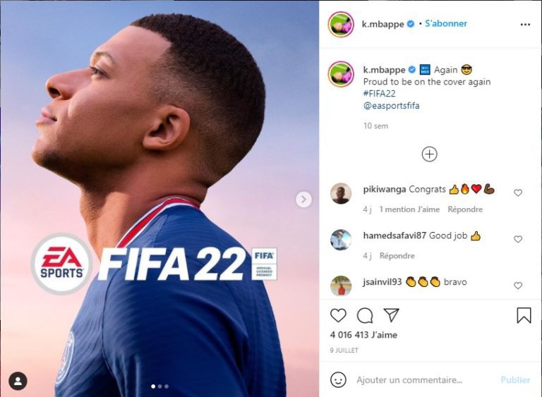 Kylian Mbappé, tête d'affiche du jeu FIFA 22 par EA Sports