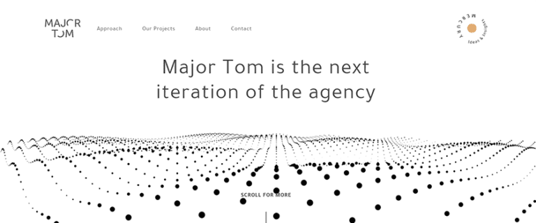 Exemple de designs de sites web -Major Tom