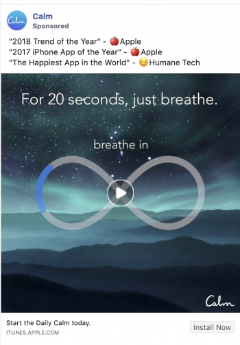 Call To Action Facebook Calm