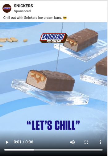 Campagne Facebook Call to Action Snickers chocolat